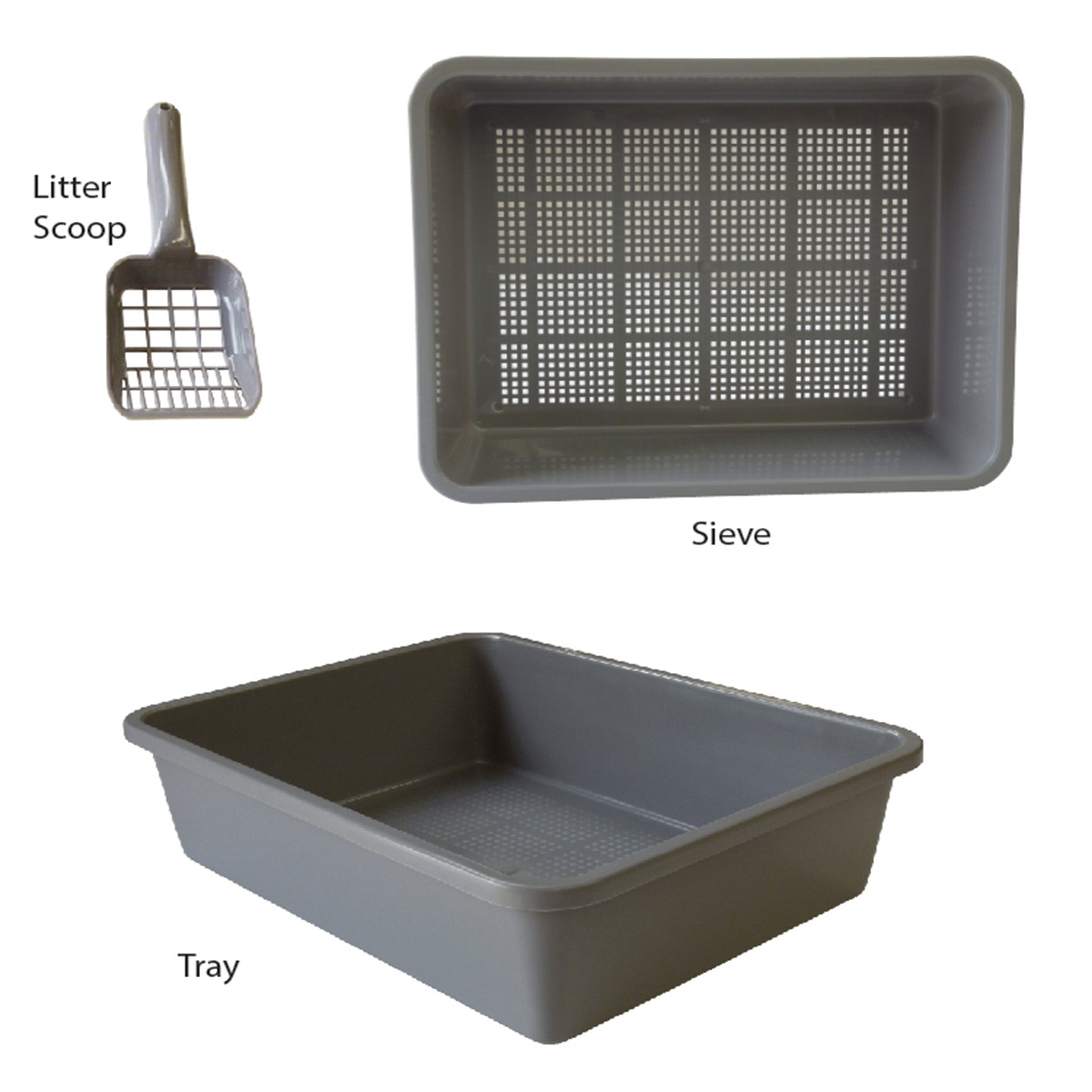 Litter Tray with Sieve - Square