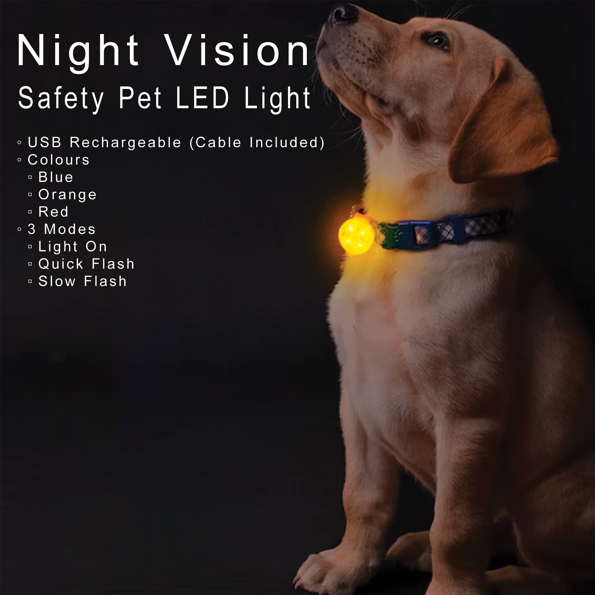 Dog Walking Light - Night Vision Safety LED for Pets