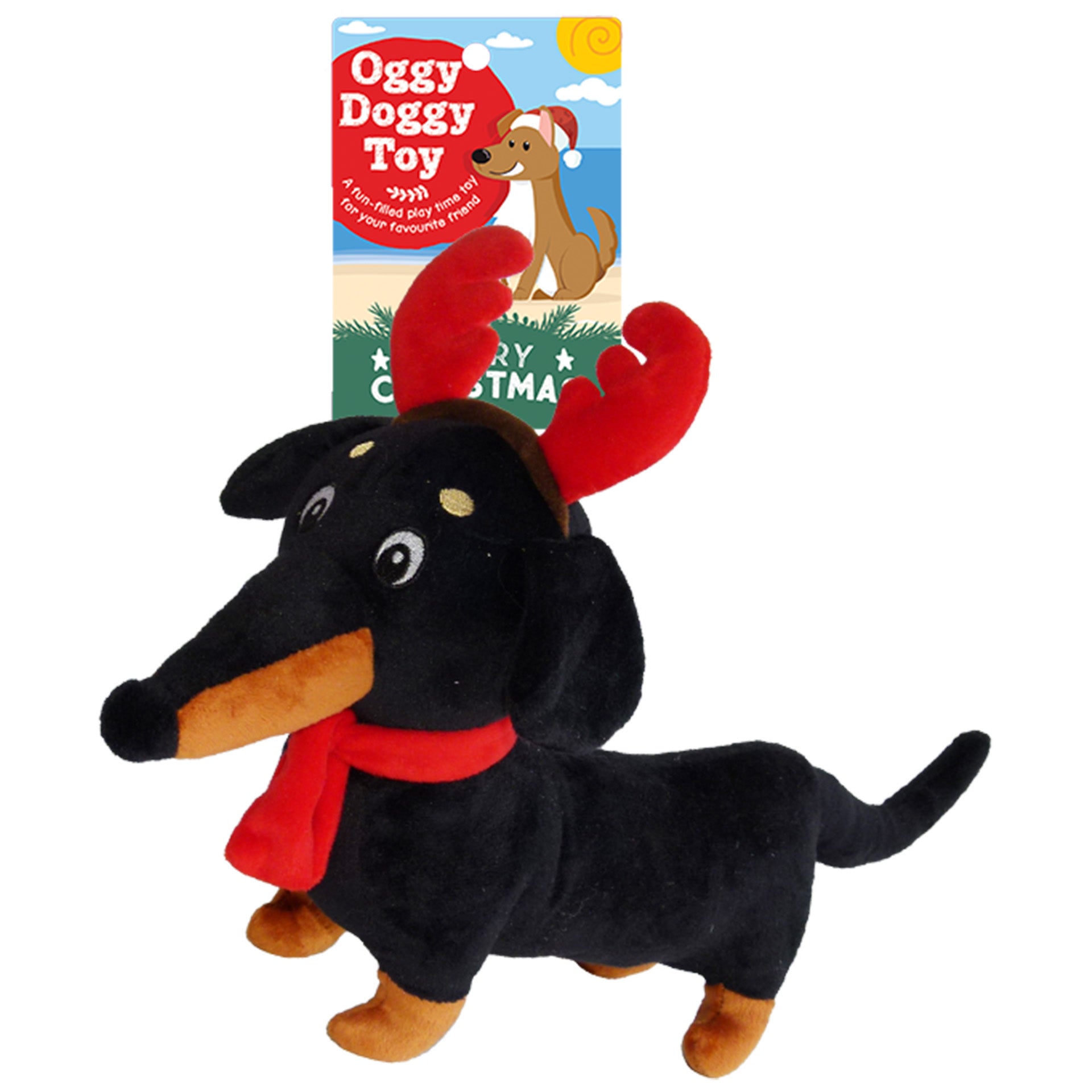 Christmas Dachshund with Antlers